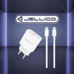JELLICO - Adaptateur secteur USB-C avec cable USB-C/Type C vers Type C
