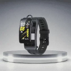 Montre Connectée avec Bracelet en Silicone et Écouteurs Détachables